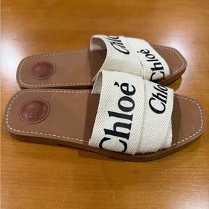 Chloe Cream and Brown Sandals. Lightly worn (only handful of times).